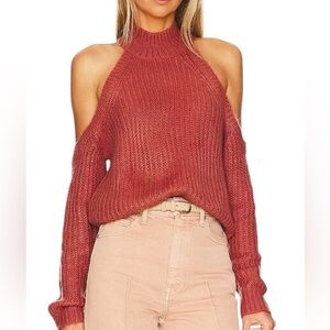 MAJORELLE Estrid Cold Shoulder Sweater in Mauve NWT